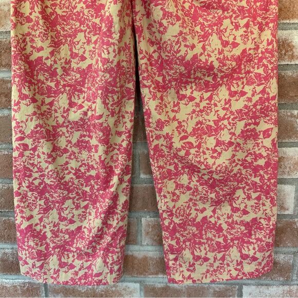 Lucy Paris Kinsey Pink Cream 100% Cotton Ankle Pants Women’s Small - Picture 8 of 11